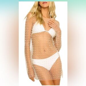 Amazon Pearl & Rhinestone Bridal Swim Coverup Medium